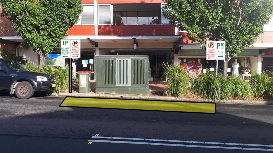 The proposed electric vehicle charging bay in Bungan St, Mona Vale. Picture Northern Beaches Council